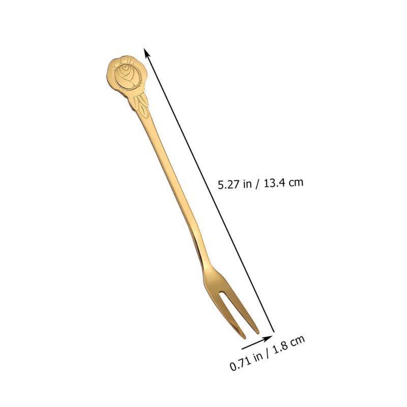Titanium Coated Stainless Steel Fruit Dessert Forks Set 10pcs Home Dining Entertaining - Image 3