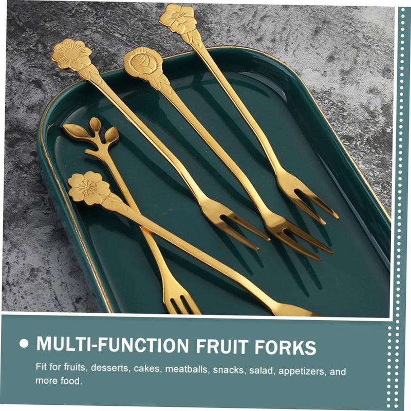 Titanium Coated Stainless Steel Fruit Dessert Forks Set 10pcs Home Dining Entertaining - Image 5