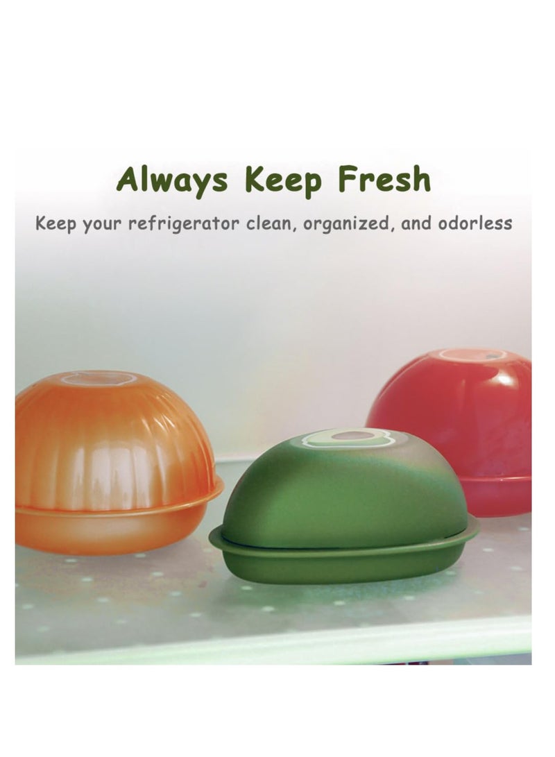 SYOSI 3Pcs Plastic Vegetable Fresh Storage Box, Fruit and Vegetable Shaped Sealed Keeper Food Saver Storage Containers, Vegetable Crisper, Tomato Saver, Onion Container and Avocado Saver - Image 4