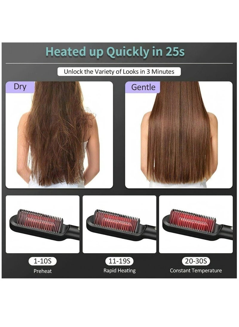 AROAQ New Hair Straightener Hot Comb Anti Scalding Ceramic Hair Curler Multi Speed Electric Straightening Comb Curling Iron Hairbrush - Image 5