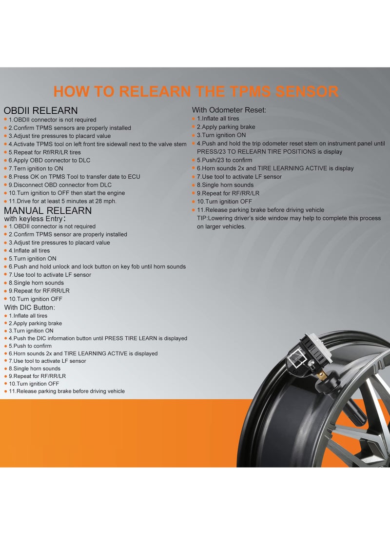سيوسي حساس ضغط الإطارات TPMS لسيارات GM، بتردد 315 ميجاهرتز، متوافق مع بويك، كاديلاك، شيفي، جي إم سي، وبونتياك، يستبدل الأرقام 13598771، 13598772، 13586335  - Image 5