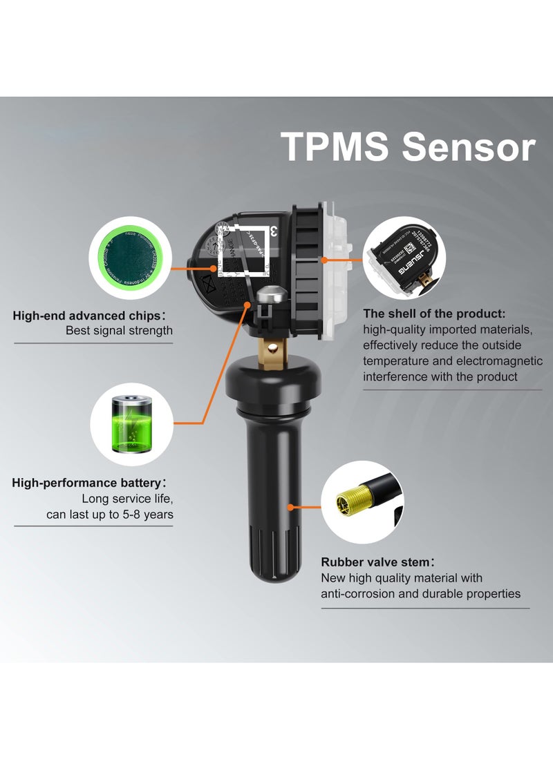 سيوسي حساس ضغط الإطارات TPMS لسيارات GM، بتردد 315 ميجاهرتز، متوافق مع بويك، كاديلاك، شيفي، جي إم سي، وبونتياك، يستبدل الأرقام 13598771، 13598772، 13586335  - Image 4