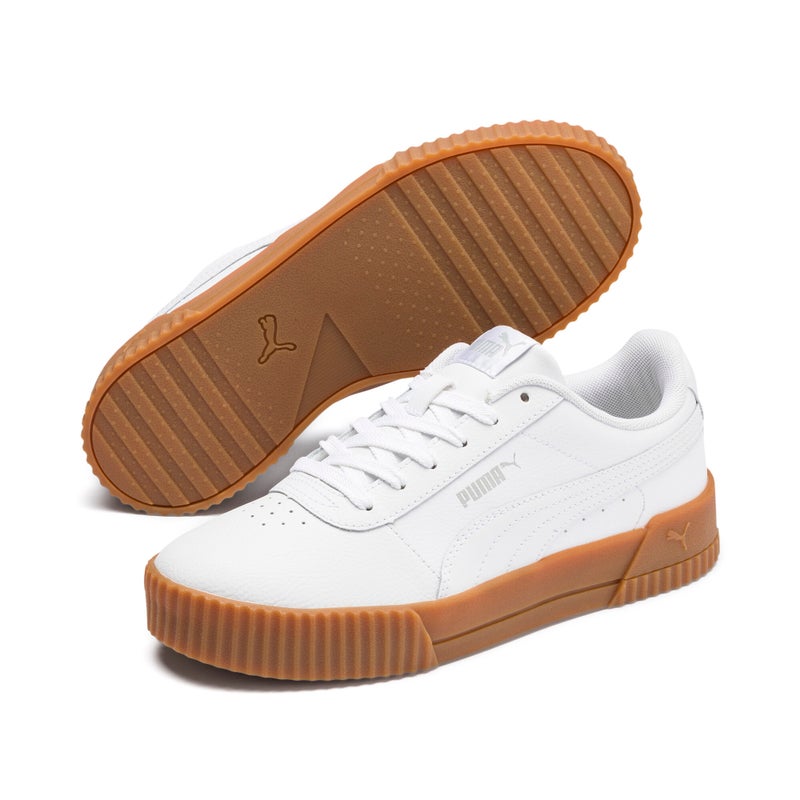 PUMA Carina Womens White Leather Trainers - Image 3