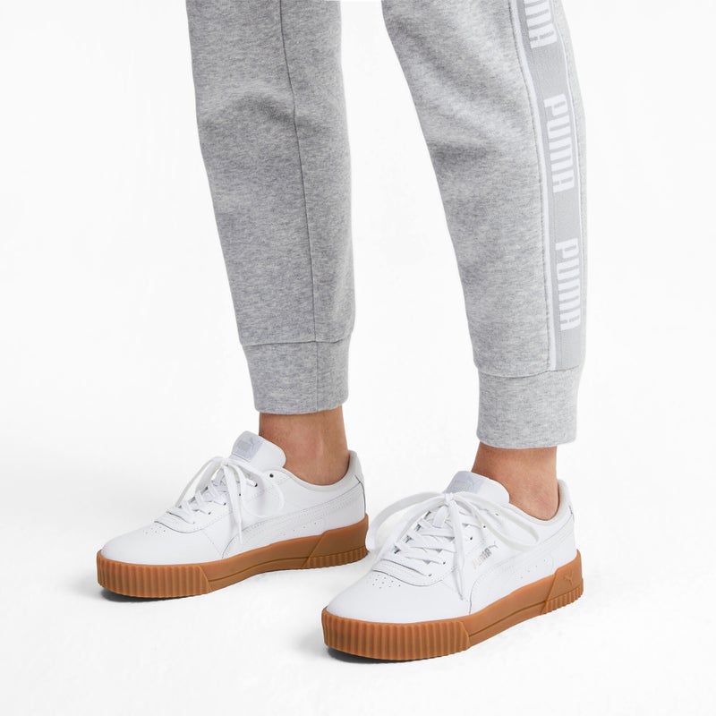 PUMA Carina Womens White Leather Trainers - Image 2