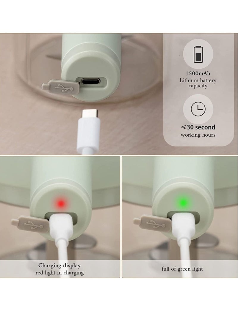 ELTRAZONE 4 in 1 Portable Electric Vegetable Cutter Set,Gatling Vegetable Chopper Mini Wireless Food Processor,Garlic Chili Onion Celery Ginger Meat Garlic Chopper with Brush - Image 3