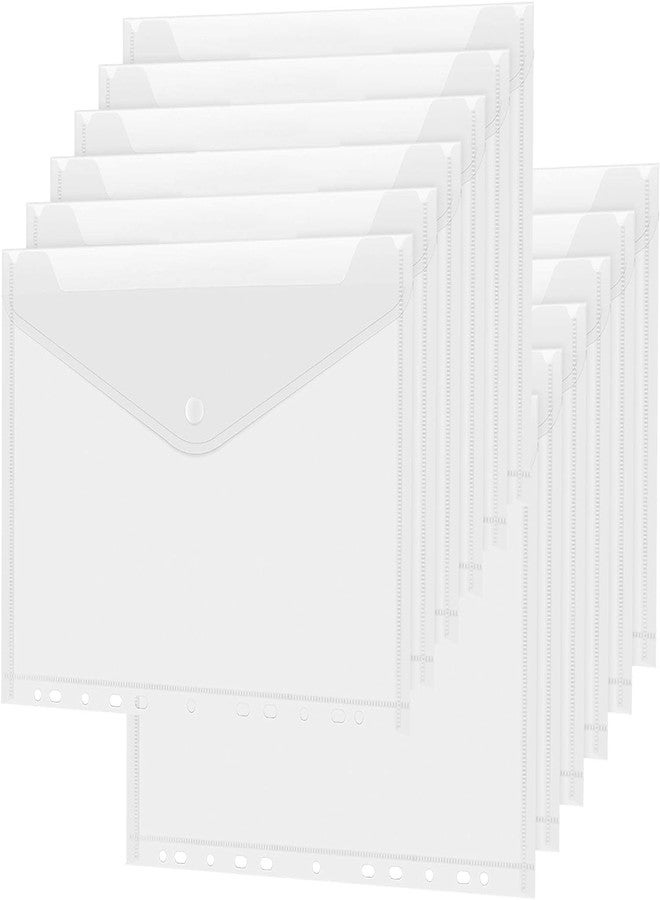 Shining Zon A4 Letter Size Button File Folder with 11 Holes Sheet Protector Suitable for Schools Homes Offices fillable Document Organizer Bag Pack of 20 - Image 1