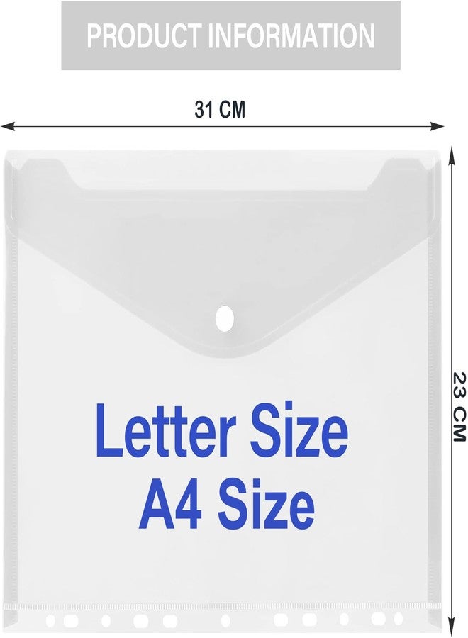 Shining Zon A4 Letter Size Button File Folder with 11 Holes Sheet Protector Suitable for Schools Homes Offices fillable Document Organizer Bag Pack of 20 - Image 2