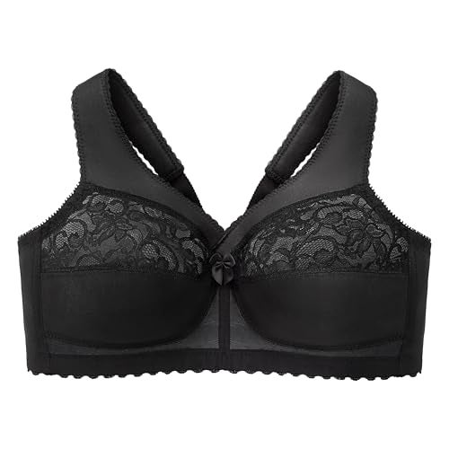 Glamorise Full Figure Plus Size MagicLift Original Support Bra Wirefree #1000 Black - Image 3