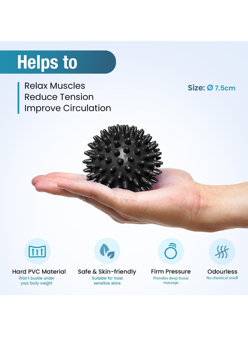 SOLARAE Foot Massage Roller and Hard Spiky Ball Set - Perfect for Plantar Fasciitis Recovery, Wrists and Forearms Exercise, Arm Pain, Trigger Point - Designed to Relieve Stress and Relax Tight Muscles - Image 5