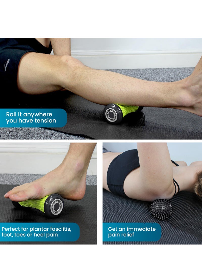 SOLARAE Foot Massage Roller and Hard Spiky Ball Set - Perfect for Plantar Fasciitis Recovery, Wrists and Forearms Exercise, Arm Pain, Trigger Point - Designed to Relieve Stress and Relax Tight Muscles - Image 3