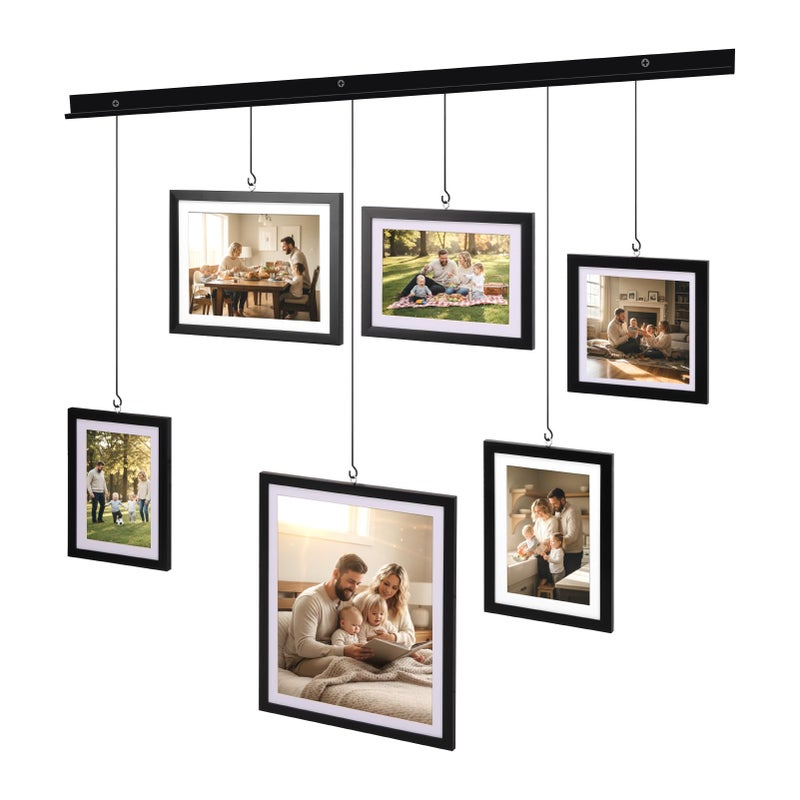 Edenseelake Exhibit Picture Frame Gallery Set, Wall Hanging Collage Frame for Various Sizes 4x4, 4x6, 5x7, 8x10 Inch Photos, Black - Image 1