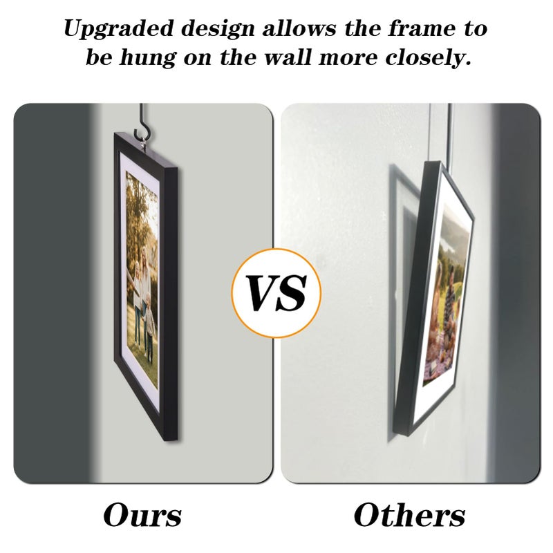 Edenseelake Exhibit Picture Frame Gallery Set, Wall Hanging Collage Frame for Various Sizes 4x4, 4x6, 5x7, 8x10 Inch Photos, Black - Image 3