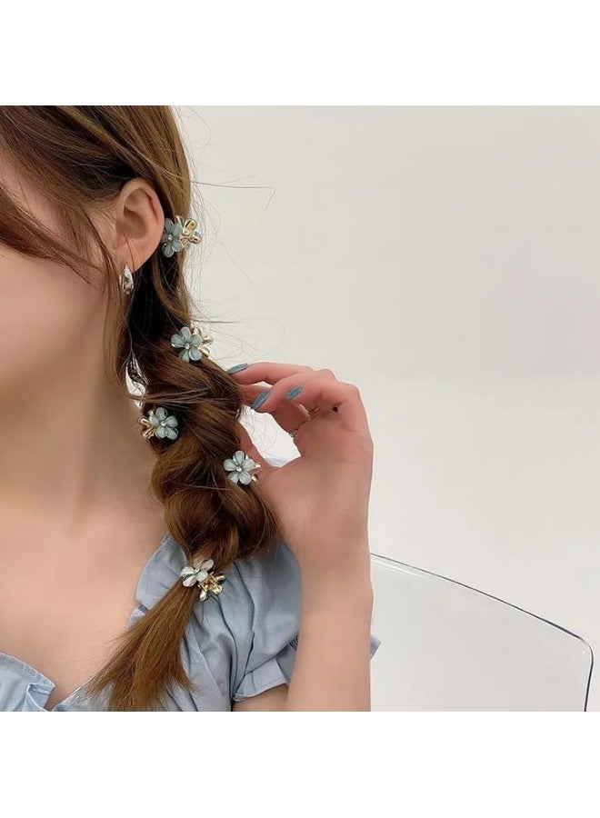 SUN Ring SUNRING Daisy Flower Mini Pearl Hair Claw Clip for Women Style Pearl Rhinestone Metal Hair Clips Stylish Hair Accessories (Pack of 4, Multicolor) - Image 5