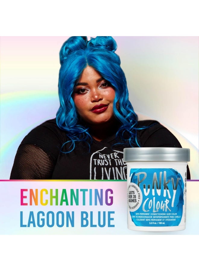 بانكي صبغة شعر شبه دائمة من بينكي لاجون بلون أزرق خالٍ من البارابين ونباتي يدوم حتى 25 غسلة 100 مل - Image 3