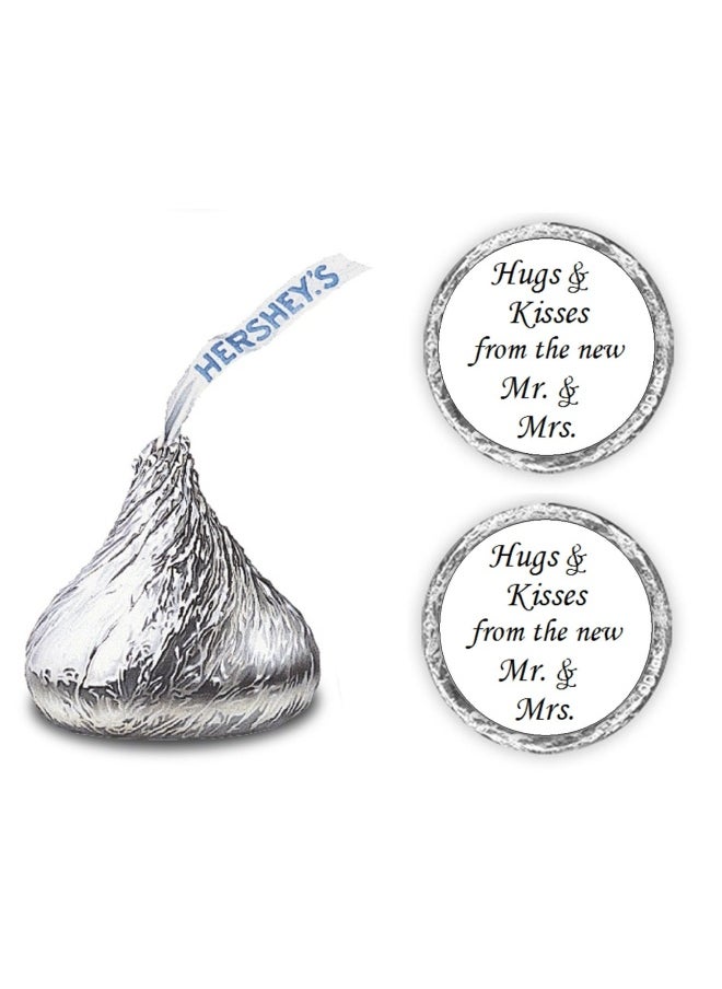 RokAPary 324 Hugs And From The New Mr. Mrs.wedding Stickers Chocolate Drops Labels Stickers For Weddings Bridal Shower Engagement Party Decorations Party Favors Decor For  - Image 1