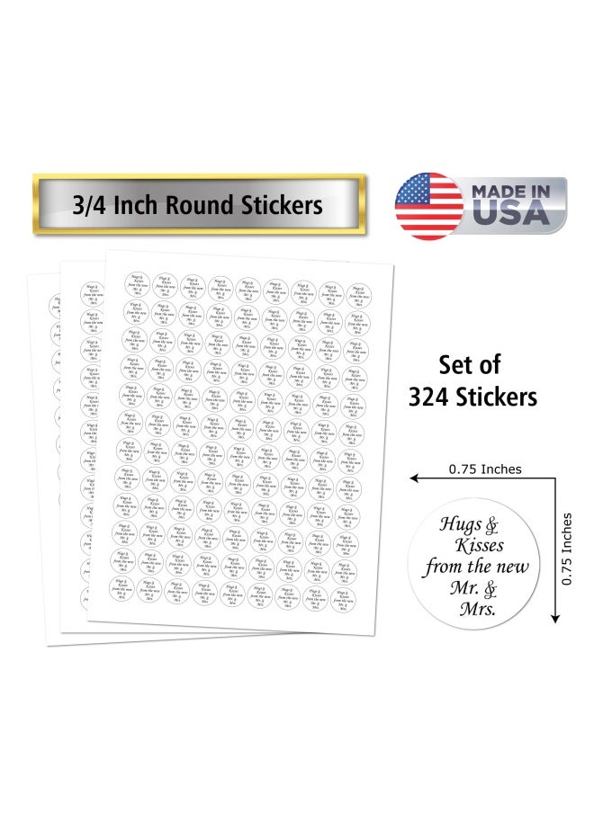 RokAPary 324 Hugs And From The New Mr. Mrs.wedding Stickers Chocolate Drops Labels Stickers For Weddings Bridal Shower Engagement Party Decorations Party Favors Decor For  - Image 2