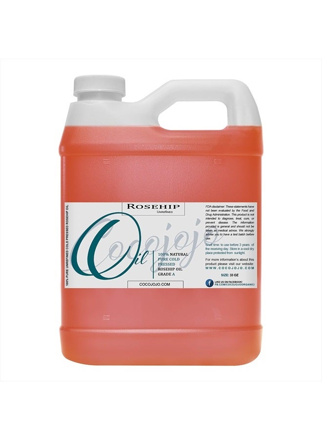 Dr Joe Lab Rosehip Oil Bulk 32 oz - 100% Pure Natural Unrefined Cold Pressed Seed Carrier Oil Extra Virgin Vegan Non-GMO For Face Hair Skin Body Nails Cuticles Locs Mature Sensitive Skin - Packaging May Vary  - Image 2