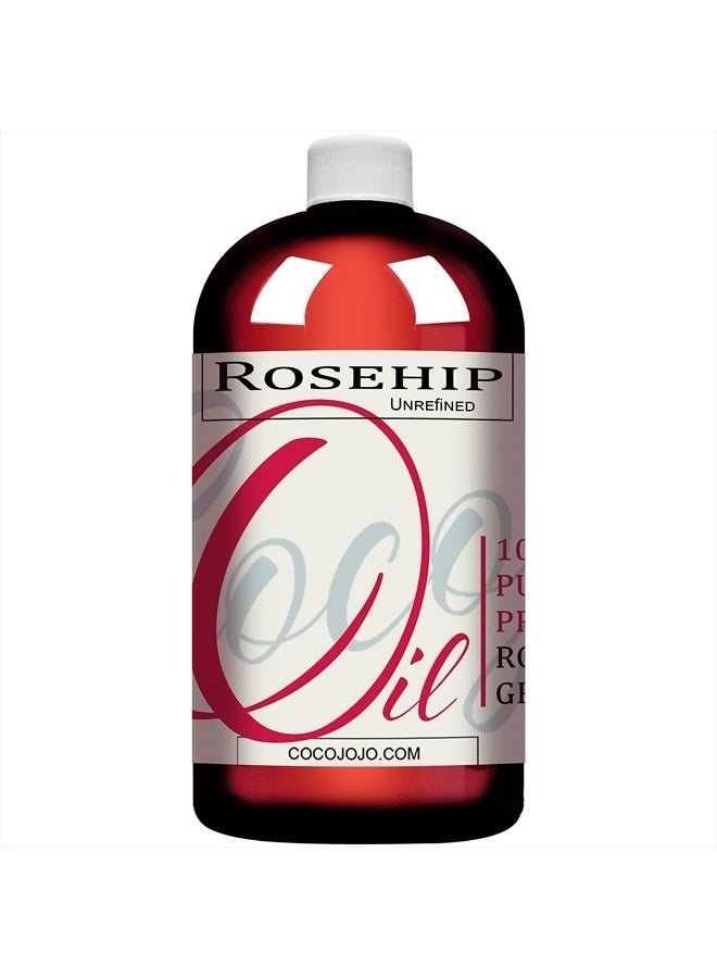 Dr Joe Lab Rosehip Oil Bulk 32 oz - 100% Pure Natural Unrefined Cold Pressed Seed Carrier Oil Extra Virgin Vegan Non-GMO For Face Hair Skin Body Nails Cuticles Locs Mature Sensitive Skin - Packaging May Vary  - Image 1