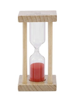 Y&D Wooden Hourglass Sand Clock Timer Beige/Red 85x42x42millimeter  - Image 1