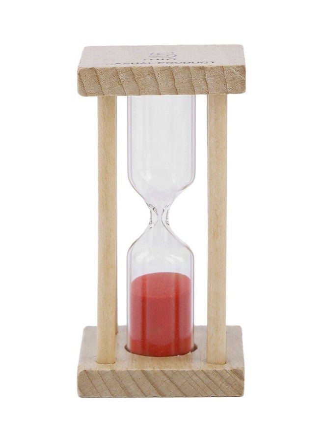 Y&D Wooden Hourglass Sand Clock Timer Beige/Red 85x42x42millimeter - Image 1