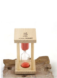 Y&D Wooden Hourglass Sand Clock Timer Beige/Red 85x42x42millimeter  - Image 4