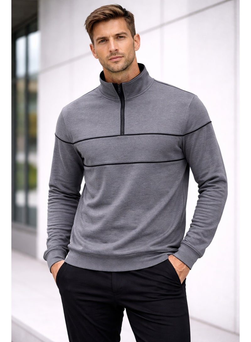 Caesar Men's half-neck hoodie with zipper - Image 1
