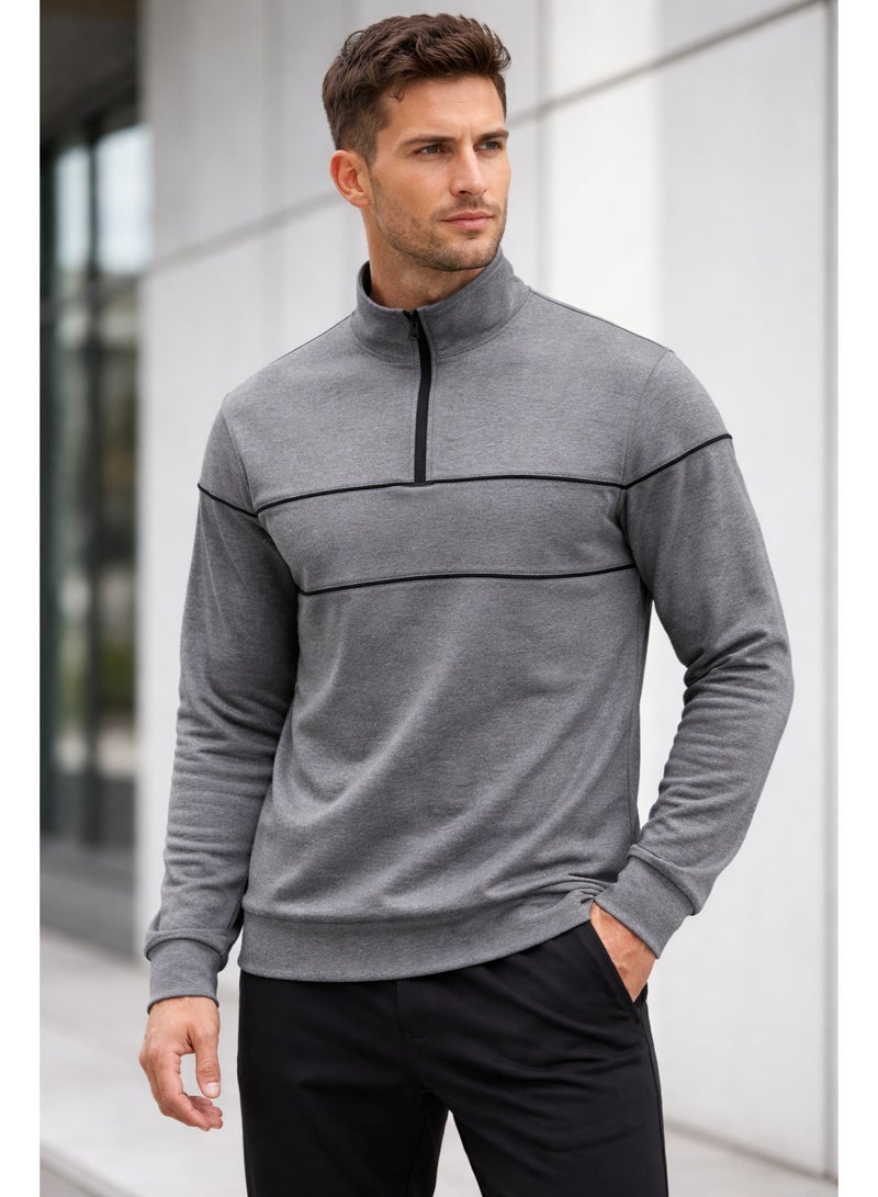 Caesar Men's half-neck hoodie with zipper - Image 5