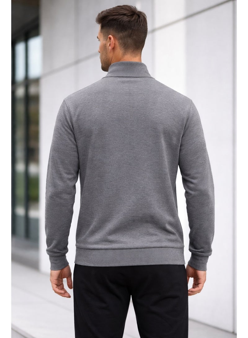 Caesar Men's half-neck hoodie with zipper - Image 4