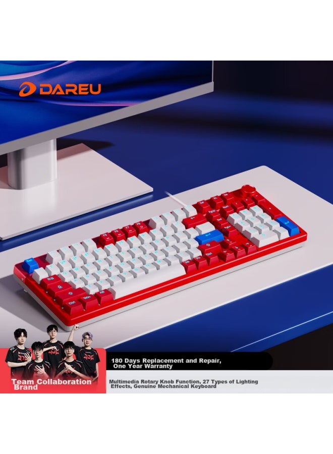 Daryo Dareu Ek815pro Mechanical Keyboard, Wired Gaming Keyboard With 98-key Layout, Multimedia K, Full Anti-ghosting Backlit Colorful Keyboard, Wind-proof And Wave-resistant - Image 1