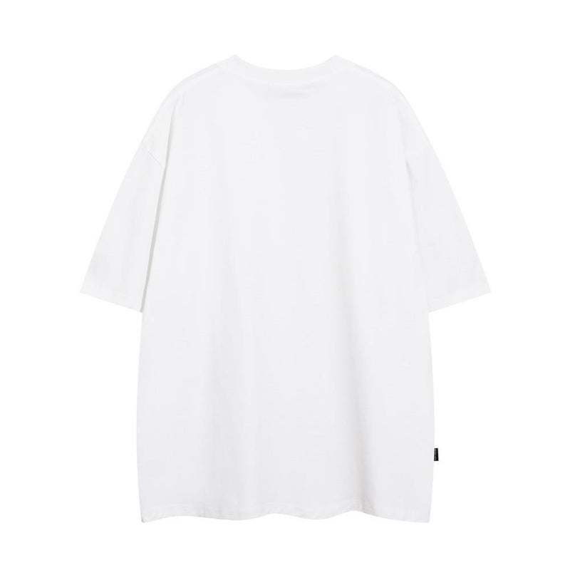 Letter Logo Print Short-Sleeved T-Shirt Men'S Summer American Style Street Ins Casual Simple Round Neck Half-Sleeved Top - Image 3