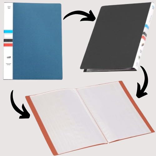 TULMAN 40 Pockets Bound A4 Size Presentation Display Book Portfolio File Binders with Plastic Clear Sleeves Document Organizer for Music Sheets Artwork Drawing for School - (Color May Vary) - 2 Pack - Image 4