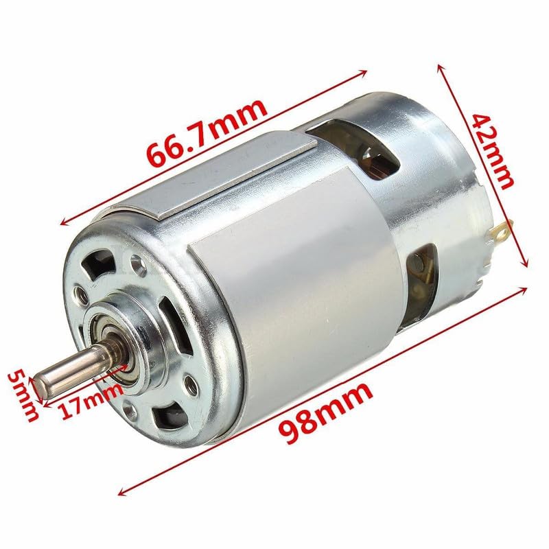 ERH India Large Torque 12V DC 775 Motor Ball Bearing 21000RPM High Speed for Mini Drill Machine, Fan, DIY Electronic Projects - Image 2