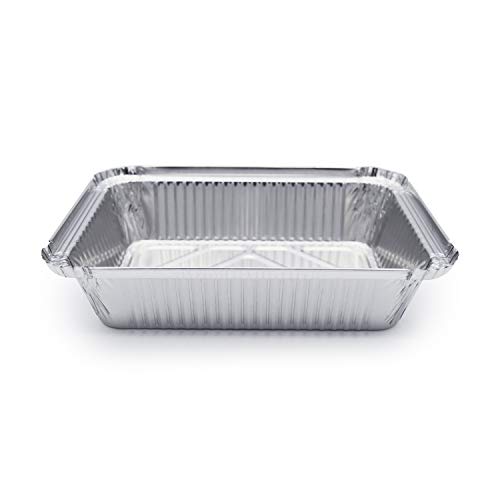 Fig & Leaf (120 Pack) Premium 2.5-LB Takeout Pans with Lids - 8.6" x 6.1" x 2" l Heavy Duty Disposable Aluminum Foil for Catering Party Meal Prep Freezer Drip Pans BBQ Potluck Holidays - Image 3