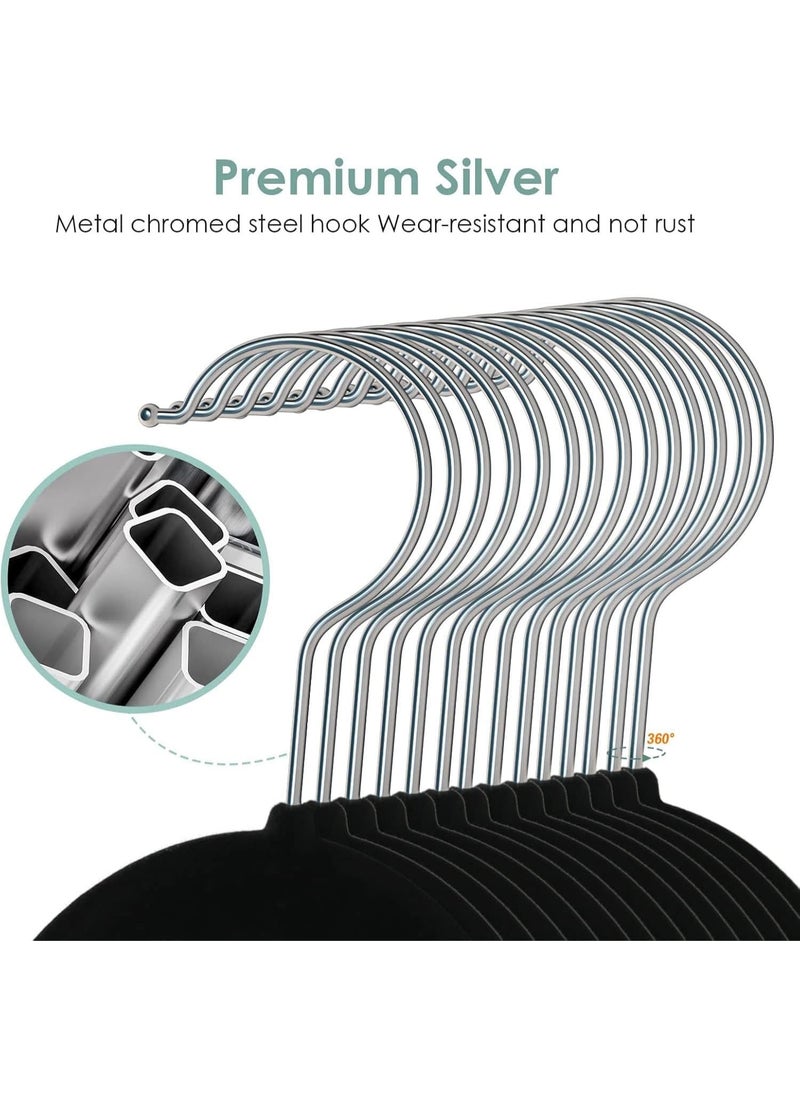 TYCOM Non-Slip Velvet Pants Hangers - (4 Pack) Ultra Thin Space Saving 360 Degree Swivel Hook Pants Hangers Hold Up -to 10 Lbs - 4pcs Black  - Image 3