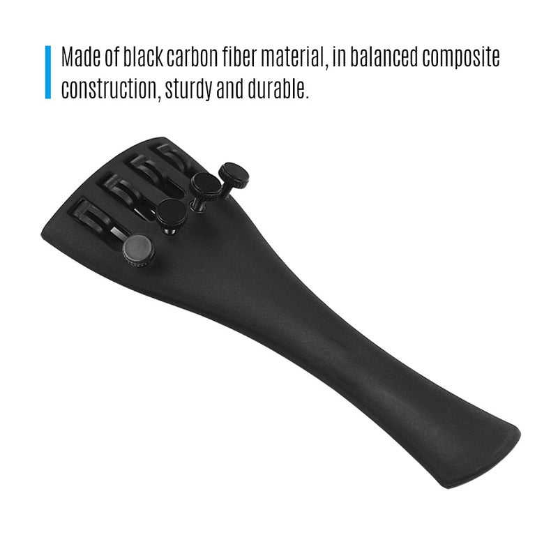 Carbon Fiber Violin Fiddle Tailpiece for 4/4 Violins with Four Fine Tuners and   Tailpiece Gut Cord Professional Orchestral Strings Parts Kit - Image 2