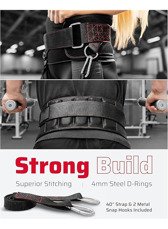 X spring Ultimate Dip Belt Secure Closure Structured Back Support No Sliding Down 45 Angle Rings Comfort Dip Position with 2 Snap Hooks for Dips Pull Ups Squats Weight Lifting - Image 5