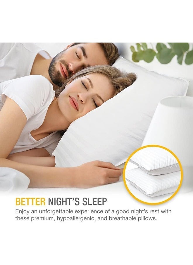 Eworld - Pack of 2 Premium Down Alternative Filled Bed Pillows, Featuring Breathable Cover, Microfiber Filling and Plush Bounce-Back Design, Hypoallergenic and Luxurious Hotel Quality Pillow Set, Available in Elegant Color Options - Image 1