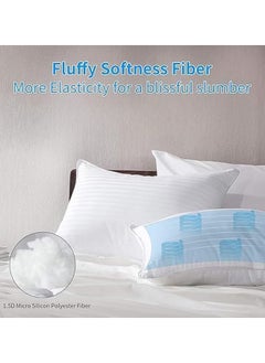 Eworld Pack of 2 Premium Down Alternative Filled Bed Pillows, Featuring Breathable Cover, Microfiber Filling and Plush Bounce-Back Design, Hypoallergenic and Luxurious Hotel Quality Pillow Set, Available in Elegant Color Options  - Image 4