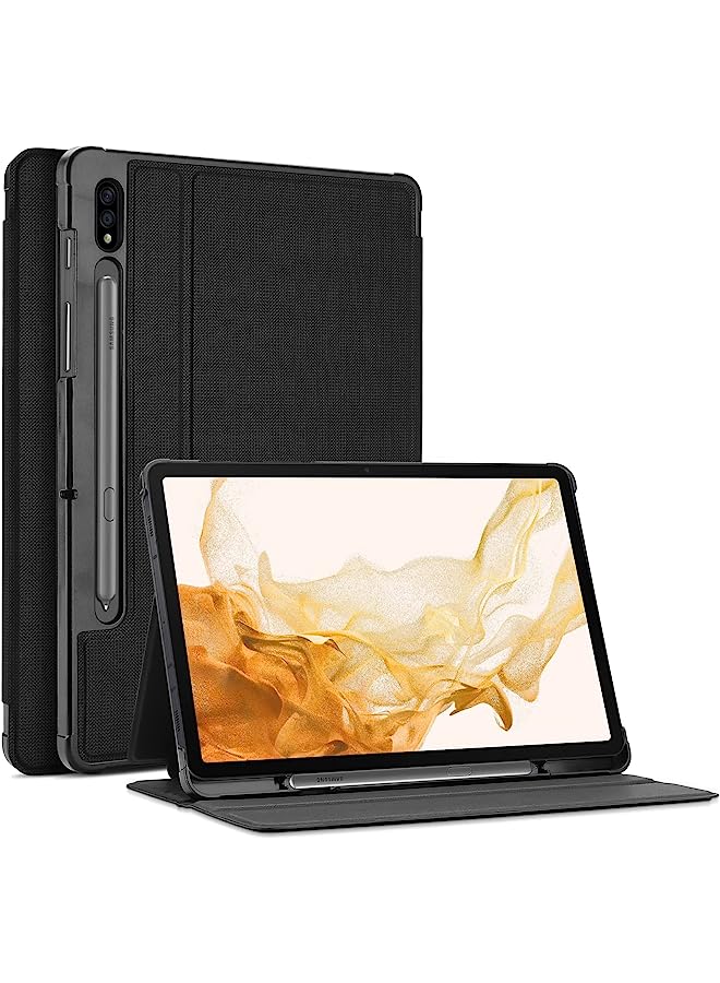 Procases Case For Galaxy Tab S7 Fe 5G 2021/S8 Plus 2022/S7 Plus 2020 12.4 Inch With S Pen Holder, Smart Cover For 12.4" Samsung Galaxy Tablet (Sm-X800 X806 T730 T736 T970 T975 T976 T978) -Black - Image 1