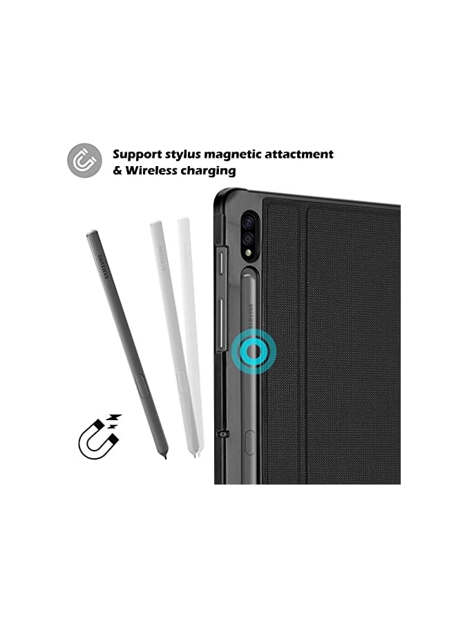 Procases Case For Galaxy Tab S7 Fe 5G 2021/S8 Plus 2022/S7 Plus 2020 12.4 Inch With S Pen Holder, Smart Cover For 12.4" Samsung Galaxy Tablet (Sm-X800 X806 T730 T736 T970 T975 T976 T978) -Black - Image 5