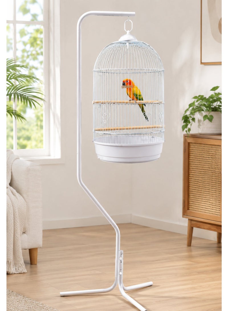 Bird Cage Metal With Hanging Stand 3 Legs Base - Image 1