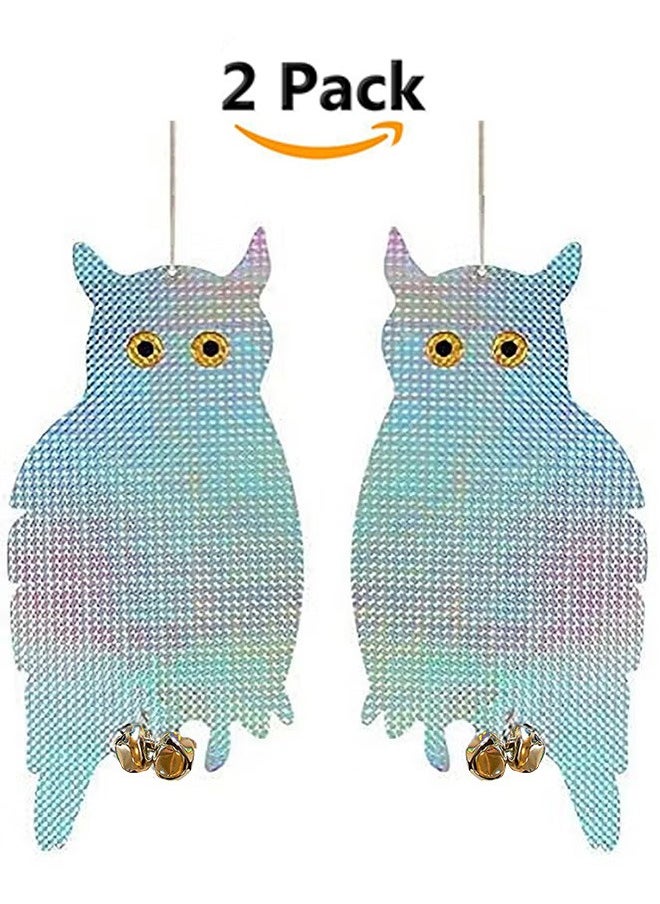 GMORO 2 Pieces Bird Repellent Control Scare Device, Bird Repelling Owl Laser Reflective Owl Bird Repelling Owl for House and Garden Window Balcony/Orchard  - Image 1