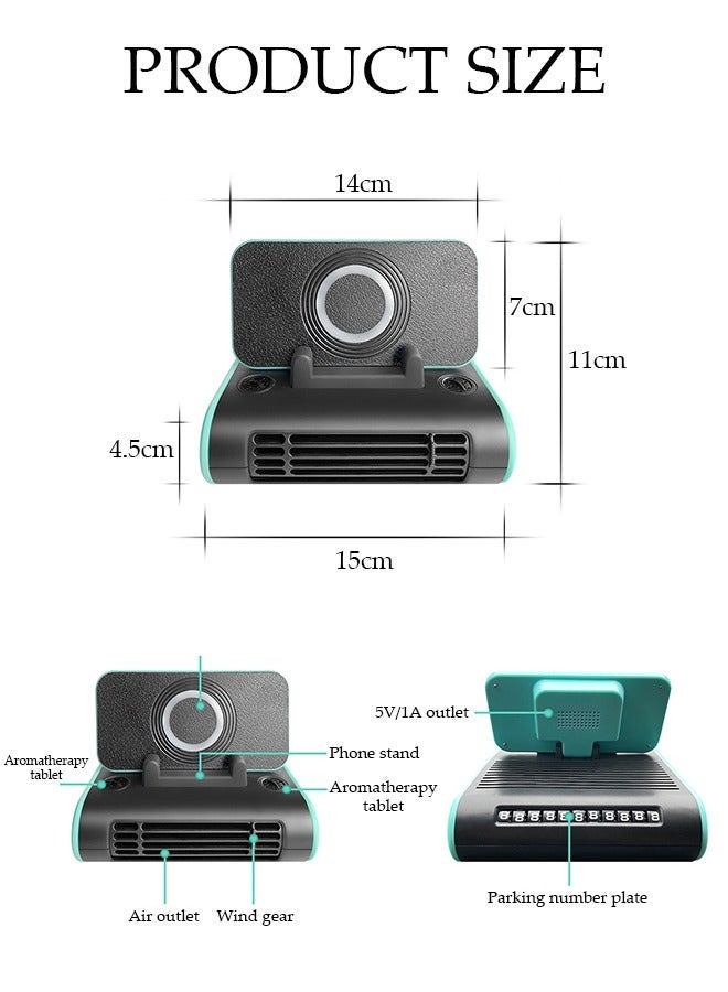 DUNISO Multi-Function Car Fan Portable Car Fans , Car Air Condition 12v with Phone stand Suits for Car Truck RV SUV Boat Vehicles - Image 4