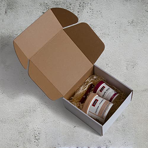 Sodissa 8x8x4 Inches Shipping Boxes Pack of 25, White Corrugated Cardboard Boxes for Small Bussiness - Image 4
