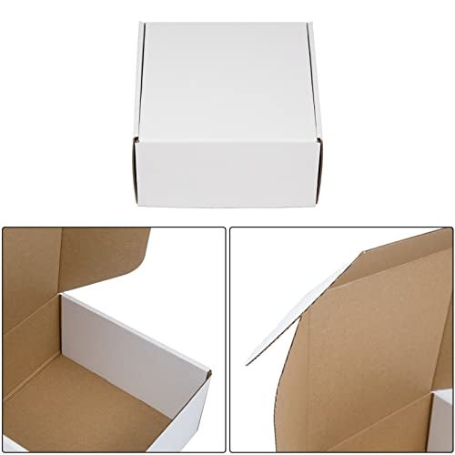 Sodissa 8x8x4 Inches Shipping Boxes Pack of 25, White Corrugated Cardboard Boxes for Small Bussiness - Image 3