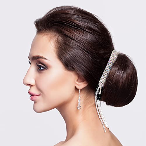 Dilunave 4 Pack Rhinestone Hair Accessories Hair Styling Clips Birds Nest Clip Glitter Bun Cover Claw Clips for Buns Ponytail Holder Accessories Gift for Women - Image 4