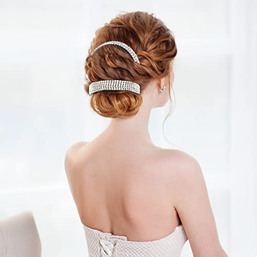 Dilunave 4 Pack Rhinestone Hair Accessories Hair Styling Clips Birds Nest Clip Glitter Bun Cover Claw Clips for Buns Ponytail Holder Accessories Gift for Women - Image 3