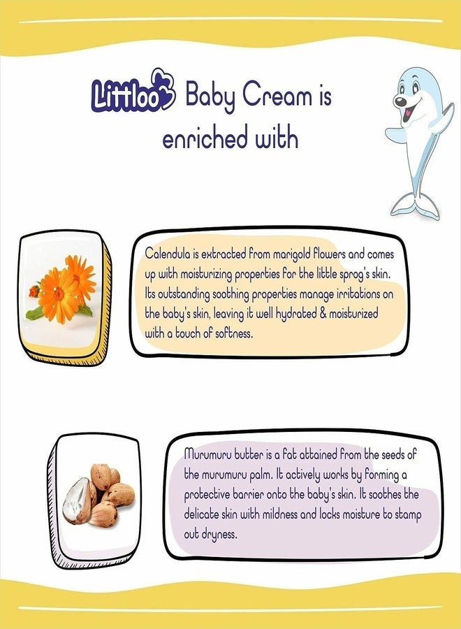 LITTLOO Moisturizing Baby Cream With Natural Ingredients Like Coconut Oil, Calendula, Murumuru Butter, Paraben & Phthalate free- 50gm(Pack of 1) - Image 3