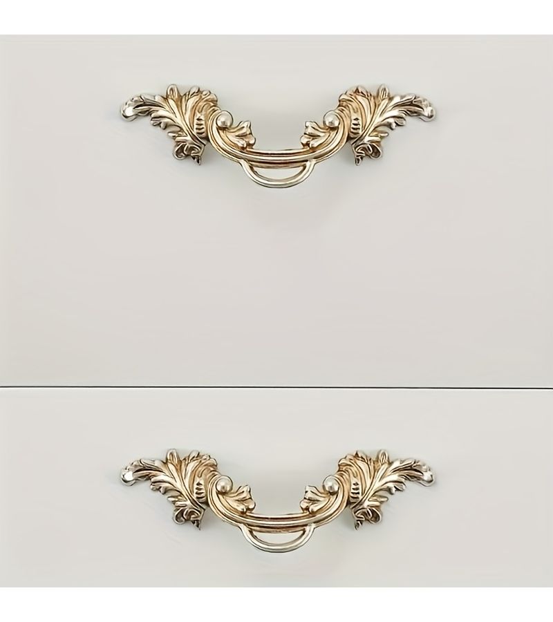 Antique Silvery 64mm Hole Spacing French Retro Cabinet Handle 4Pcs Drawer Door Knob - Image 4