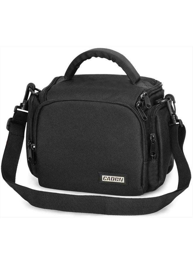 Caden Compact Camera Shoulder Crossbody Bag Case Compatible for Nikon, Canon, Sony SLR/DSLR Mirrorless Cameras and Lenses Waterproof(1.0 S, Black) - Image 1